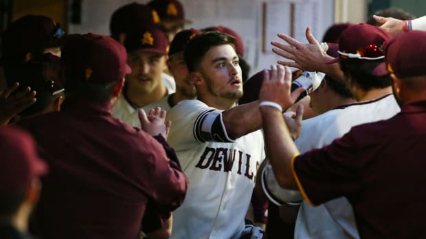 Hunter Bishop high fives